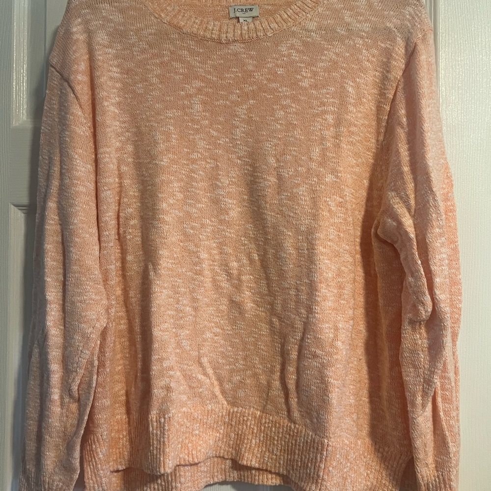 J. Crew Women's Light Peach Crew Neck Sweater